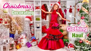 Decorating For Christmas  Barbie Doll Holiday Clothing Haul Christmas amp New Years Fashion [upl. by Tersina]