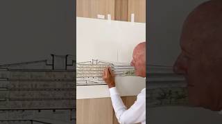 Sir norman foster sketching a section of Apple Park architecture applepark designinspiration [upl. by Wallford]