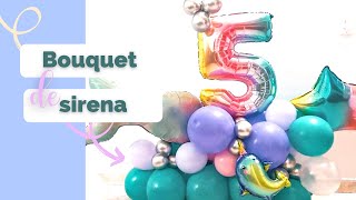 Como hacer bouquet de globos con numero sencillo  Balloon bouquet sirena [upl. by Suilenrac]