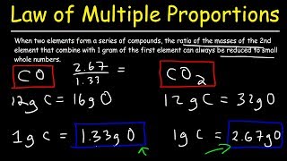 Law of Multiple Proportions Practice Problems Chemistry Examples Fundamental Chemical Laws [upl. by Giuditta521]