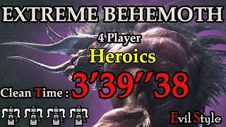 【MHWORLD】極ベヒーモス Extreme Behemoth 4 Players with Heroics 339 [upl. by Trudie477]