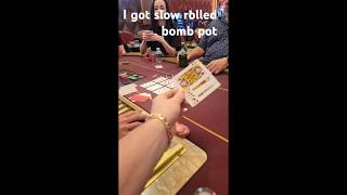 Bomb pot slow roll by Megan poker pokershorts slowroll badbeat shortking vegas gambling og [upl. by Chrysler]