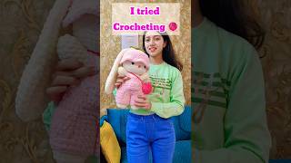 I TRIED CROCHETING FOR THE FIRST TIME🧶😳 shorts youtubeshorts [upl. by Arin]