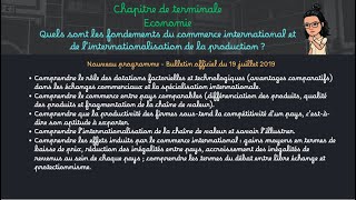 15 SES terminale  Fondements du commerce international et internationalisation de la production [upl. by Au]