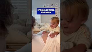 Storms excited for baby😂😂 baby pregnant momlife funny [upl. by Ayiotal]