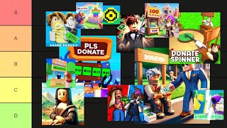 Roblox Donation Games Tier List What is the best donation game [upl. by Neillij419]