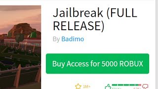 ROBLOX JAILBREAK HAS BEEN RELEASED [upl. by Ondrea]