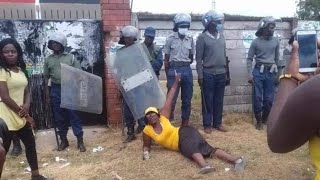 Angry citizens confront Zimbabwe police for blocking Chamisa rally in Marondera [upl. by Rusticus]