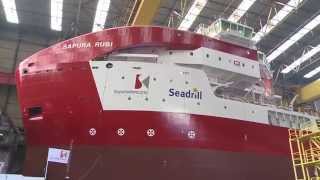 Naming and launch of pipelaying vessel SAPURA RUBI [upl. by Lawtun112]