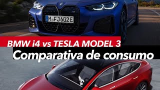 BMW i4 vs Tesla Model 3 Comparativa de consumo [upl. by Milt833]