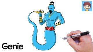 Comment Dessiner le GENIE Facilement  Dessin Facile a Faire  Dessin de Aladdin 2019 [upl. by Karolyn]