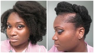 Natural Hair Tutorial Jumbo Pin Curl Twist Updo [upl. by Chalmers]