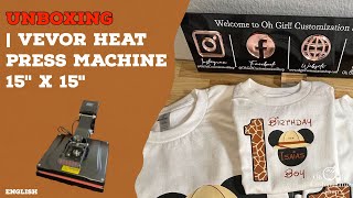 VEVOR Heat Press Machine 15 x 15  UNBOXING  How to customize a TSHIRT [upl. by Aromat]