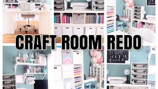 CRAFT ROOM REDO  Organize With Me  At Home With Quita [upl. by Kellina]