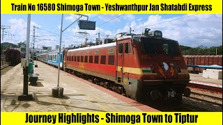 Train No 16580  Shimoga to Tiptur  Full Journey [upl. by Nnairb]