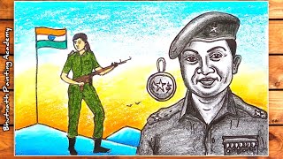 how to draw Mitali Madhumita special for gallantry awardveergatha project painting [upl. by Anelah]