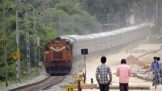 DUSTY KARNATAKA EXPRESS RIPS WITH TWIN ALCos 12628 [upl. by Arther]