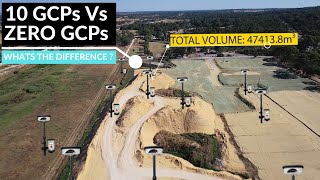 The Purpose of Ground Control Points Volume of Stockpile With 10 GCPs Vs 0 GCPs  Aerial Surveying [upl. by Ueik373]