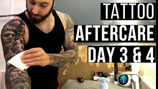 How To Treat A New Tattoo Healing ProcessAftercare DAY 3 amp 4 [upl. by Huberty653]