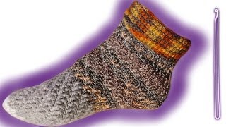 WirbelSocken ohne Ferse häkeln lernen [upl. by Marvella]