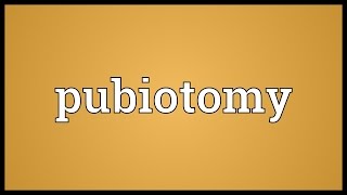 Pubiotomy Meaning [upl. by Pallaton946]