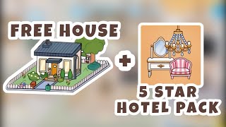 FREE HOUSE  5 STAR HOTEL PACK DESIGN ✨  Toca Boca [upl. by Aitenev254]