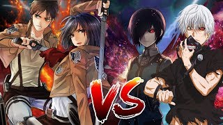 TOUKA amp KANEKI VS MIKASA amp EREN EPIC RAP  TOKYO GHOUL X ATTACK ON TITAN  DuĆ³ Exilio ā ft Darckstar [upl. by Casie908]