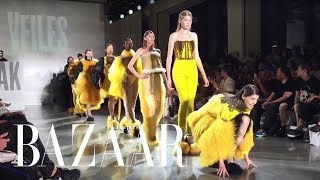 Watch How Gracefully These Models Fall  Harpers BAZAAR [upl. by Akyeluz]