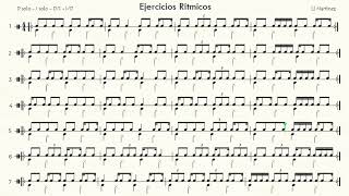 Ejercicio de lectura rítmica  10 A  SINCOPAS TRESILLOS CORCHEAS Y SEMICORCHEAS [upl. by Haroldson405]