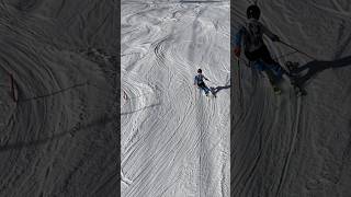 Slalom run from the drone😍 ski alpineskiing skiing skimountain snowboarding skiracing snow [upl. by Ellevel]