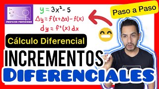 ✅INCREMENTOS y DIFERENCIALES Ejercicio 1 PASO a PASO💯 CÁLCULO DIFERENCIAL [upl. by Rosamond]