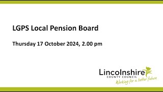 LGPS Pensions Board 17 October 2024 [upl. by Jaqitsch461]