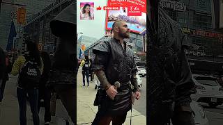 Ragnar Lothbrok in street fashion with traditional viking warrior style vikings fyp fypシ゚viral [upl. by Aramal552]