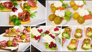 6 Types of cold Canapes  Easy and quick assorted canapes for a Holiday [upl. by Kalbli]