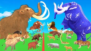 Modern vs Prehistoric Animals Size Comparison Animal Epic Battle Woolly Mammoth Vs Elephant [upl. by Michal]