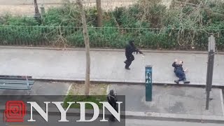 Deadly Charlie Hebdo attack caught in video [upl. by Ailefo]