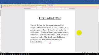 Download a Preface and Declaration template in Microsoft Word for School Project [upl. by Acinna]