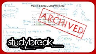 ARCHIVIERT MaximaxRegel MaximinRegel  Betriebswirtschaftslehre [upl. by Leticia225]