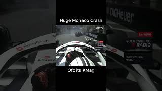 MONACO CRASH 24 f1 monaco crash formula1 f1monaco kevinmagnussen checoperez [upl. by Giess]