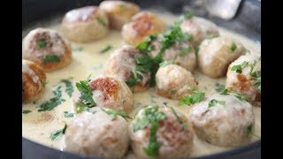 Boulettes de poulet Sauce Crémeuse  Swedish Meatballs [upl. by Dust]