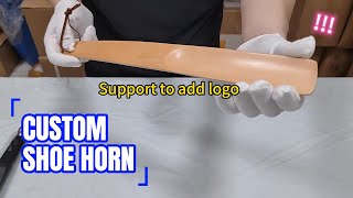 Durable wooden long shoehorn custom shoe horn [upl. by Ecirrehs]