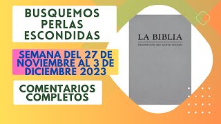 BUSQUEMOS PERLAS ESCONDIDAS DE ESTA SEMANA  Respuestas 27 al 3 de diciembre 2023 JOB 2021 [upl. by Nagyam661]