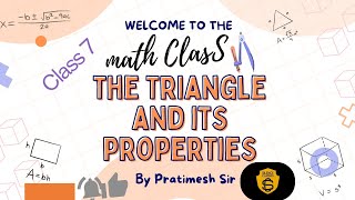 TRIANGLE AND ITS PROPERTIES  CLASS 7 EX 63 PART 1  CHAPTER 6  ICSE [upl. by Htebarual]