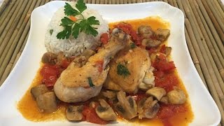 POLLO SALTADO CON CHAMPIÑONES DELICIOSA RECETA [upl. by Acyssej336]