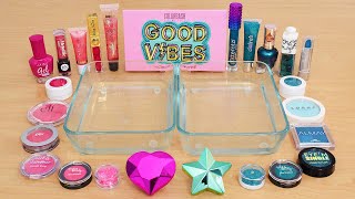 Pink vs Teal  Coloring Satisfying Slime ASMR with Eyeshadow and Makeup [upl. by Fausta]