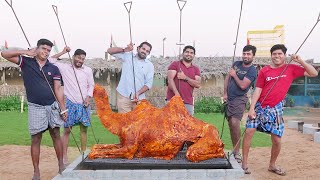 WHOLE CAMEL ROAST  12 Hours Roasting a Whole Camel Tandoor  Cooking In Dubai Village [upl. by Schilling778]