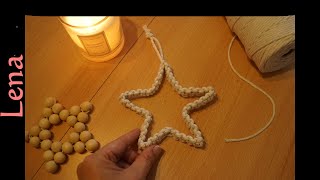 𝗠𝗮𝗰𝗿𝗮𝗺𝗲 with 𝗟𝗲𝗻𝗮 ⭐ Makramee Stern ⭐ Kreuzknoten ⭐ Macrame star ⭐ Square Knot [upl. by Aroved]