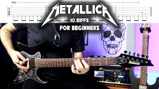 10 Easy amp Cool METALLICA Guitar Riffs  Tabs [upl. by Rawde819]