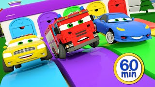 60 Min  Wheel on the bus🚒 🚓 🚑 colorful ballscolor learnNursery Rhymes [upl. by Rico]