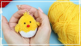 Super Easy Pom Pom Chick Making 🐣 Amazing Craft Ideas with Wool 🧶 How to Make Yarn Chick 🐣🧶🐣 DIY [upl. by Ugo]